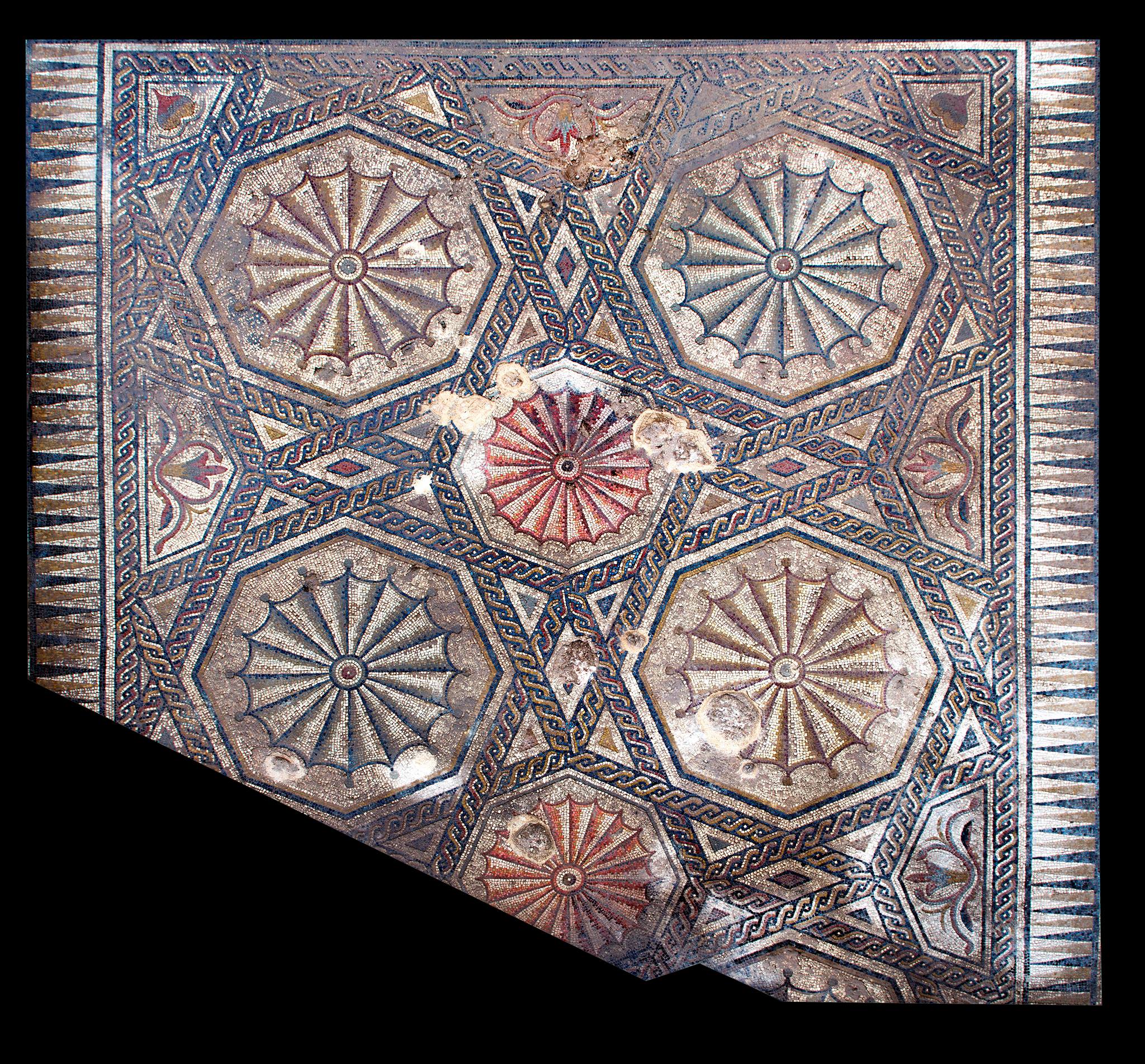 mosaico, cástulo, octógonos, estrella, roma, jaen