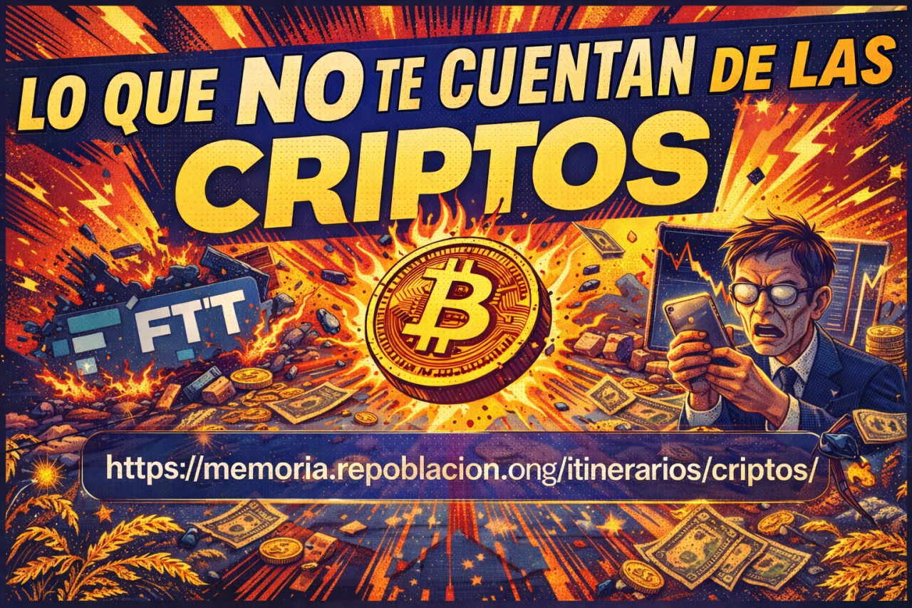 Los riesgos y timos de las criptos en un guión/presentación para organizar debates.