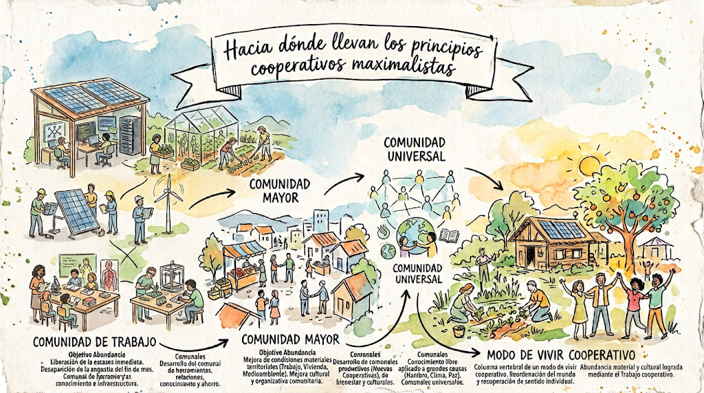 ¿Hacia dónde conducen los principios cooperativos maximalistas?