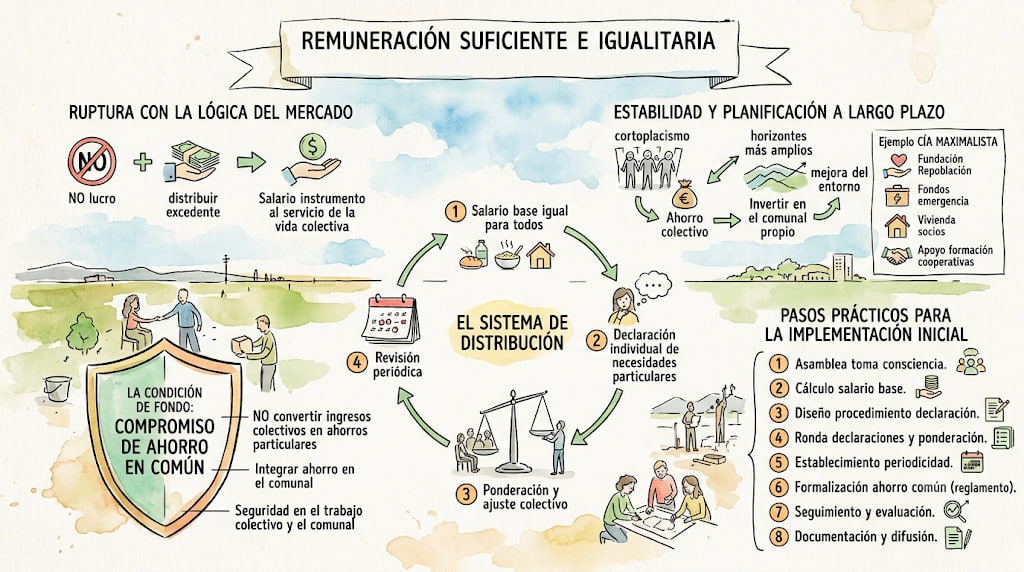 Como implementar la retribución suficiente e igualitaria que defendemos los maximalistas